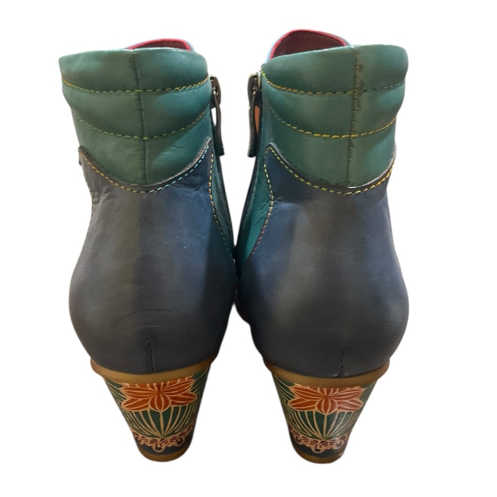 Spring step L'ARTISTE ZAHIMI BLUE BOOTS SZ 39 8.5  NEW - Picture 4 of 6